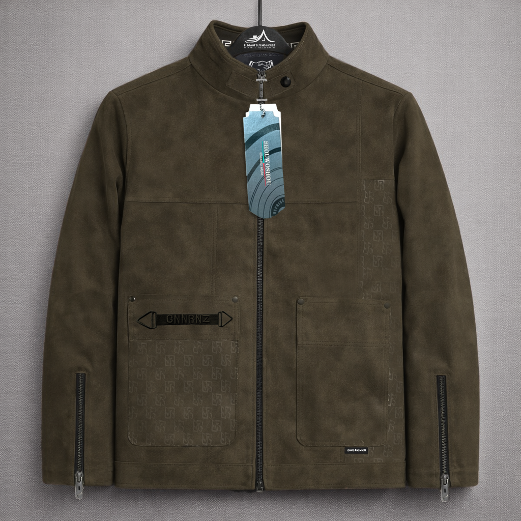 Men’s Imported Premium Suede-Style Zipper Leather Jacket – Modern Fit Casual Outerwear | Code-SWP60