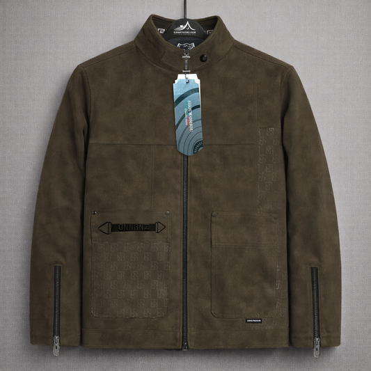 Men’s Imported Premium Suede-Style Zipper Leather Jacket – Modern Fit Casual Outerwear | Code-SWP60