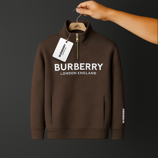 Luxury Embossed Half-Zip Sweatshirt for Men – Ultra Soft Winter Wear | Code-SWP36