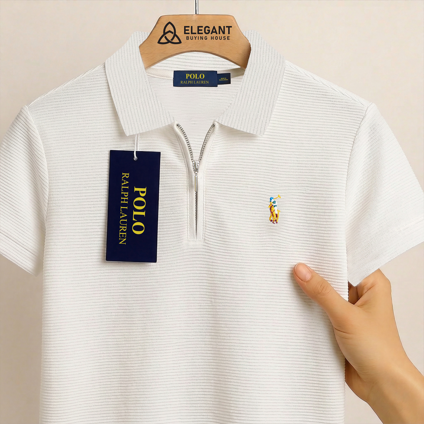 Premium Textured Half-Zip Polo Shirt – Modern Smart Casual Fit | CD-MCP114