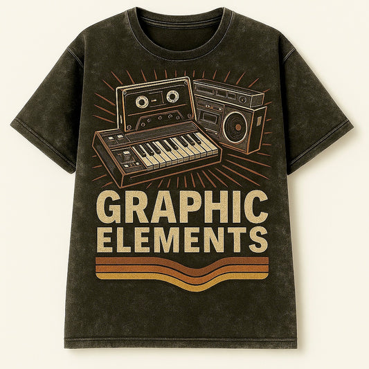 GRAPHIC ELEMENTS Retro Synth Drop Shoulder – Pre-Order CD-ACD113 (China To Bangladesh Home Delivery)