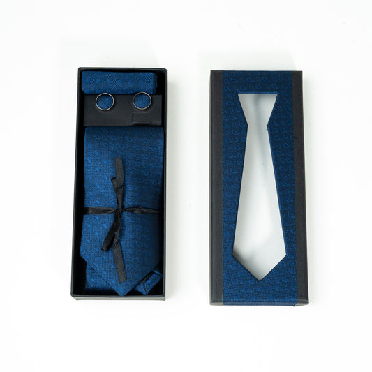 Classic Textured Formal Tie Set with Matching Accessories | CD-MT7