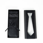 Elegant Patterned Formal Tie Set with Matching Cufflinks & Pocket Square | CD-MT8