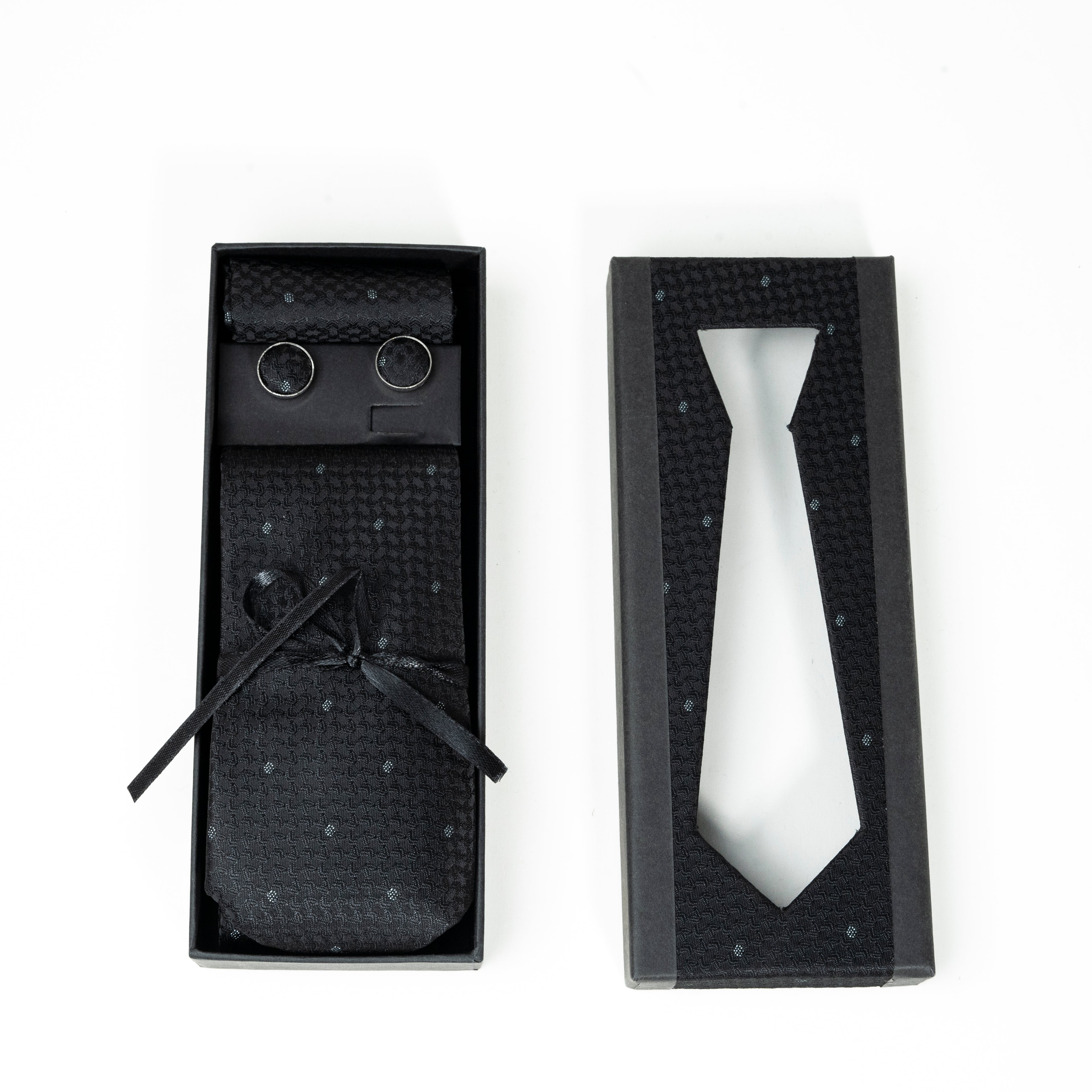 Elegant Patterned Formal Tie Set with Matching Cufflinks & Pocket Square | CD-MT8