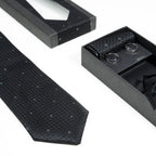 Elegant Patterned Formal Tie Set with Matching Cufflinks & Pocket Square | CD-MT8