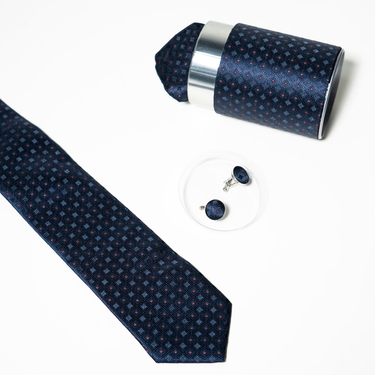 Elegant Micro Pattern Formal Tie Set with Matching Cufflinks | CD-MT14