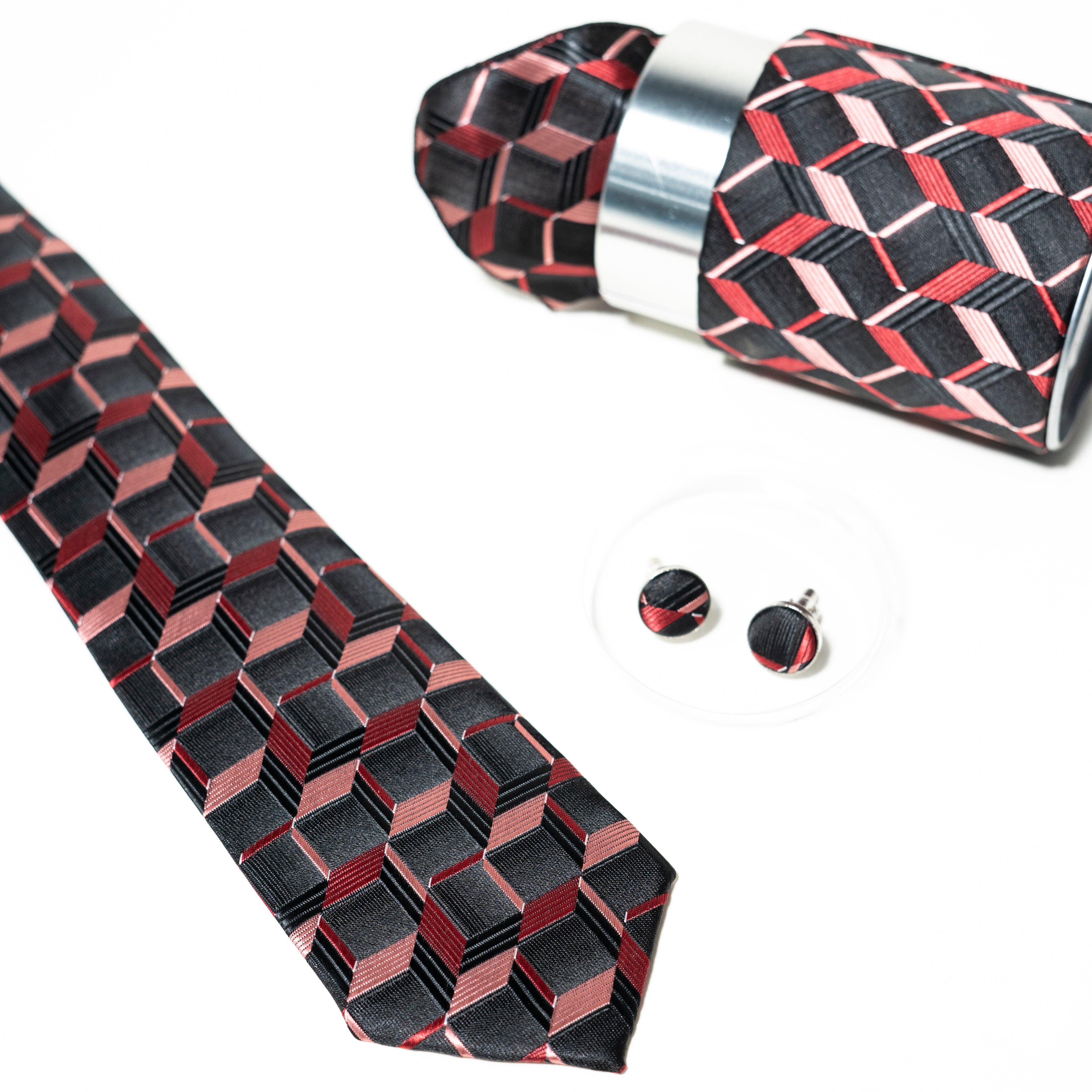 Elegant Micro Pattern Formal Tie Set with Matching Cufflinks | CD-MT14
