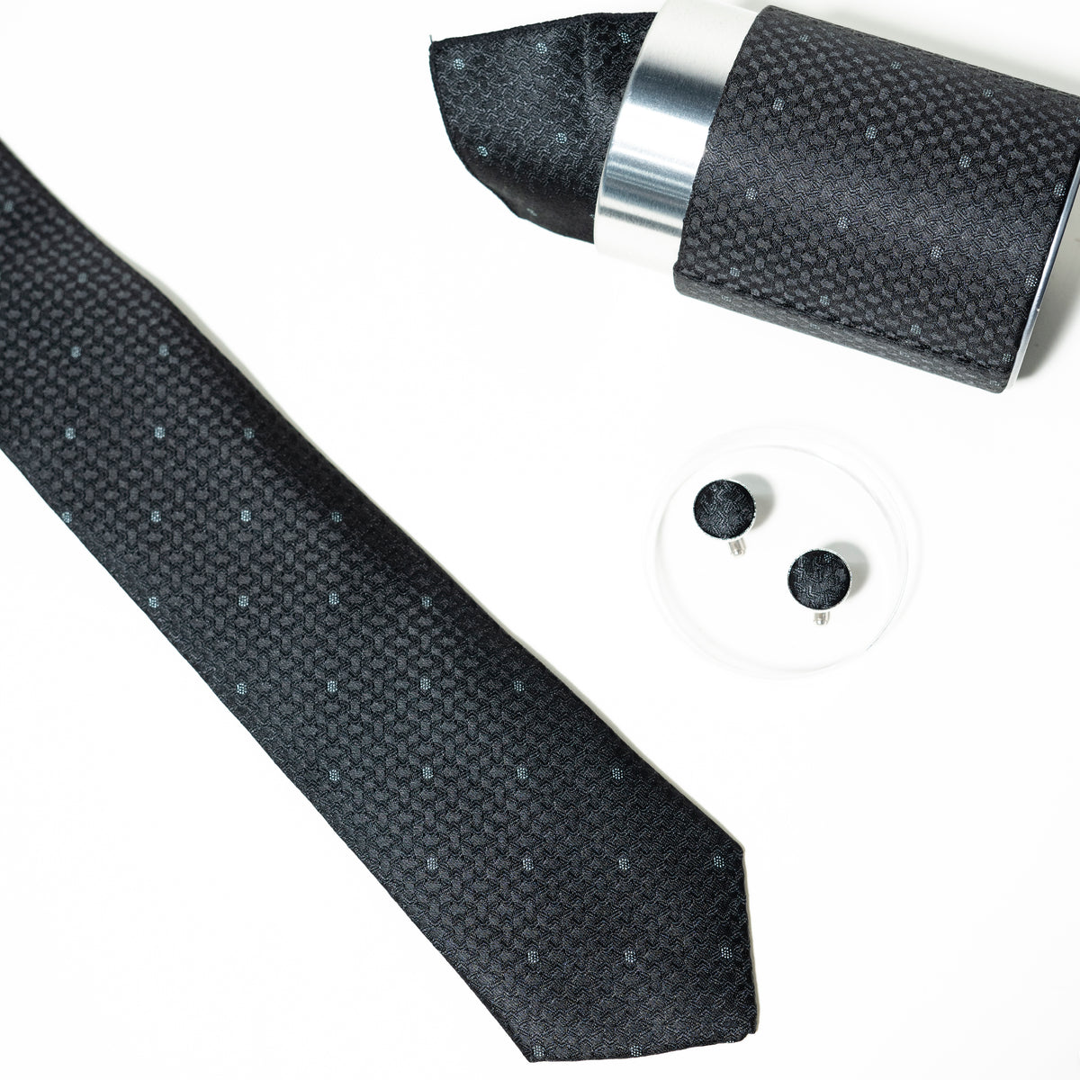 Elegant Micro Pattern Formal Tie Set with Matching Cufflinks | CD-MT14