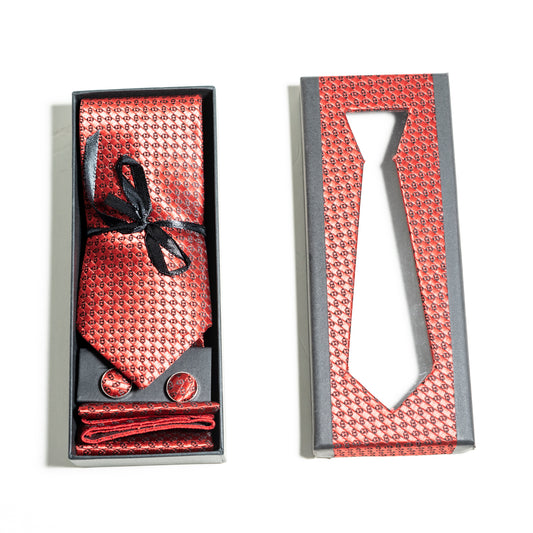 Stylish Micro Pattern Formal Tie Set with Matching Accessories | CD-MT12