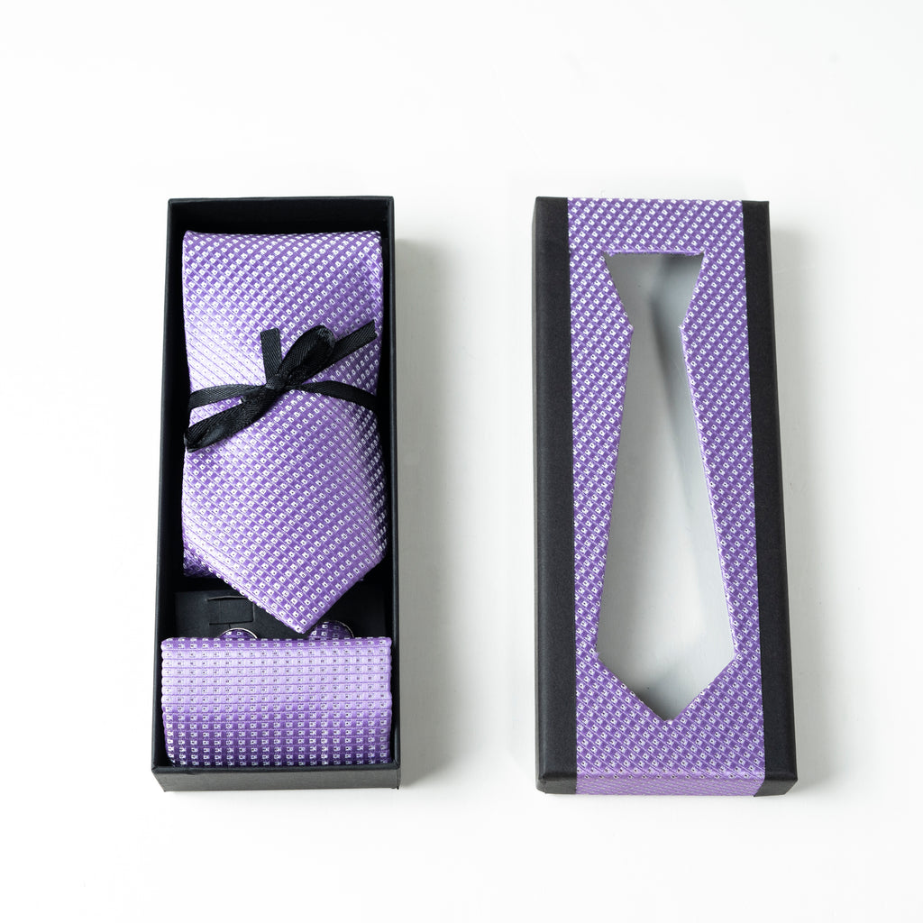 জ্যামিতিক নকশার ফর্মাল টাই সেট সাথে ম্যাচিং কাফলিঙ্কস | CD-MT15