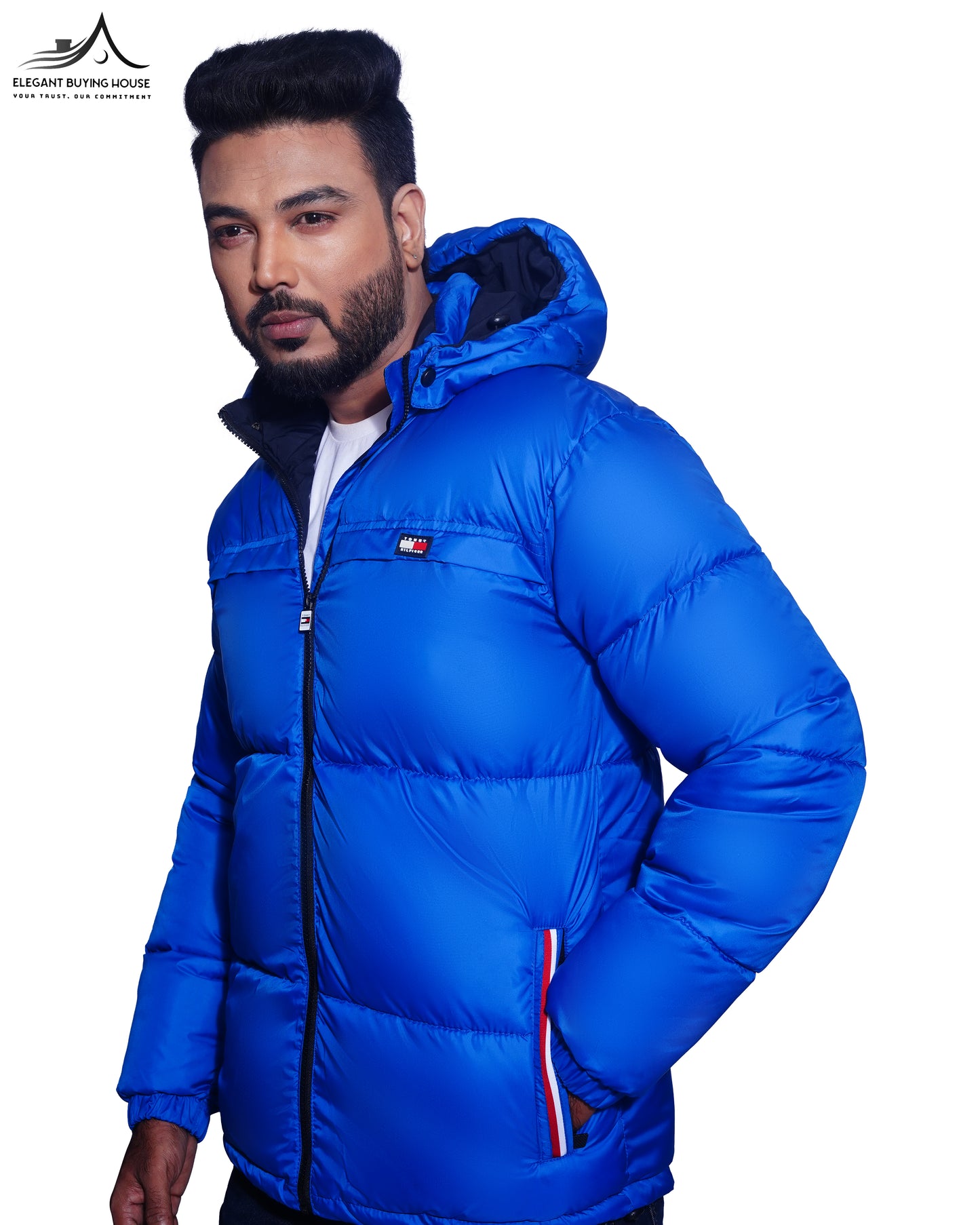 TMY HLFGR Unisex Royel. Blue Puffer Jacket Code-TH1