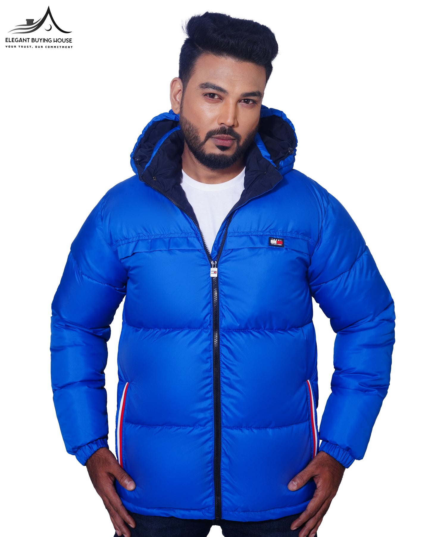 TMY HLFGR Unisex Royel. Blue Puffer Jacket Code-TH1