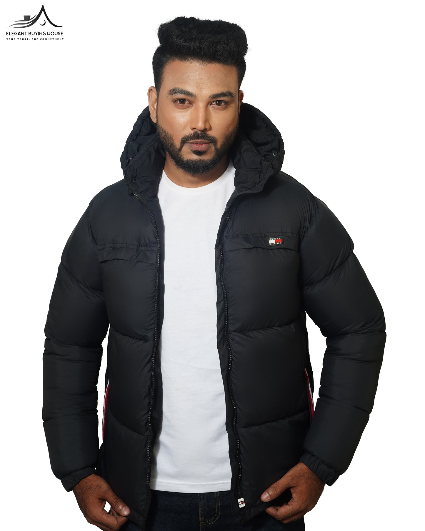 TMY HLFGR Unisex Black Puffer Jacket Code-TH3 (New Year 45% Off)