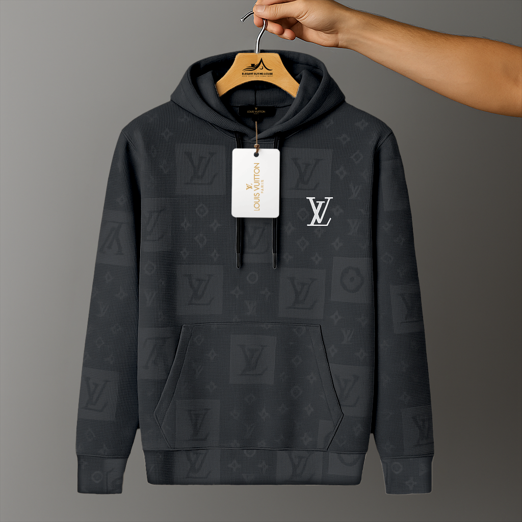 Premium Monogram Textured Hoodie – Ultra-Soft, Winter Comfort Edition| Code-SWP32