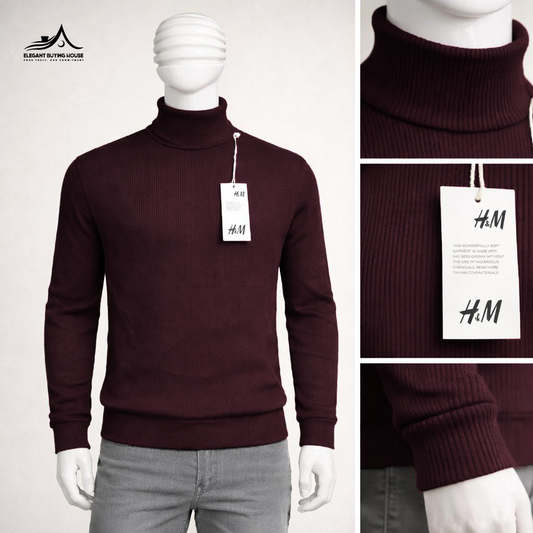 Men’s Premium High Neck Sweater – Slim Fit Long Sleeve Winter Knitwear | Code-SWP57