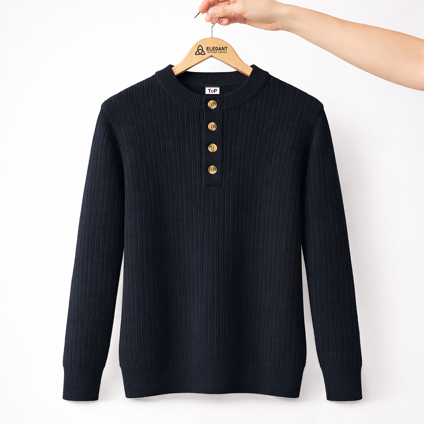 Men’s Classic Ribbed Crewneck Sweatshirt – Comfortable & Stylish Wear | Code-SWP82
