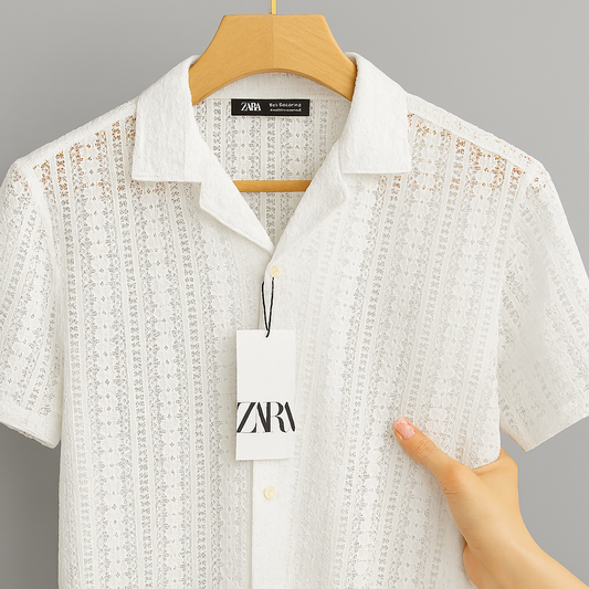 Men’s Premium Crochet Lace Half Shirt Collection| CD-HSC21