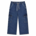 Relaxed Drawstring Cargo Denim Pants – Comfort Fit Everyday Style | | CD-PPS22