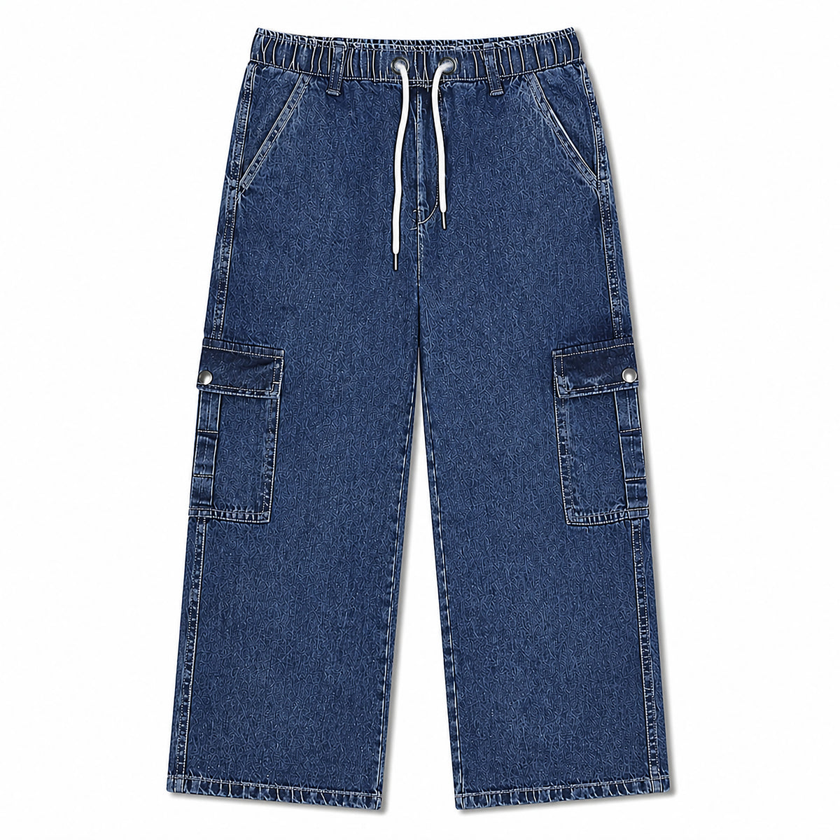 Relaxed Drawstring Cargo Denim Pants – Comfort Fit Everyday Style | | CD-PPS22