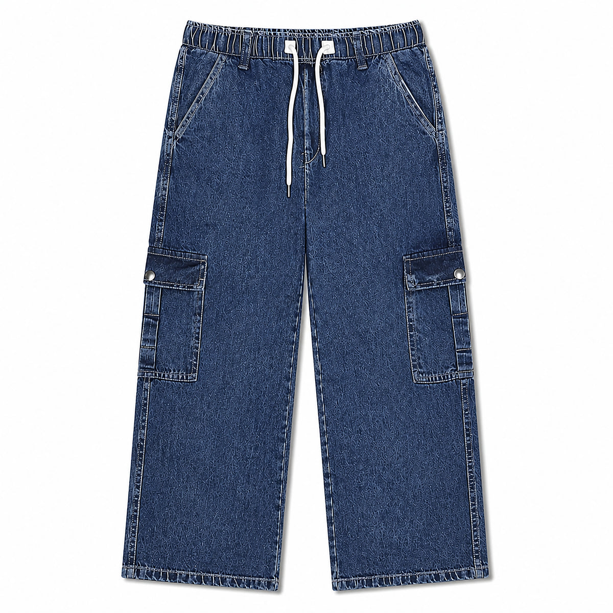 Relaxed Drawstring Cargo Denim Pants – Comfort Fit Everyday Style | | CD-PPS22