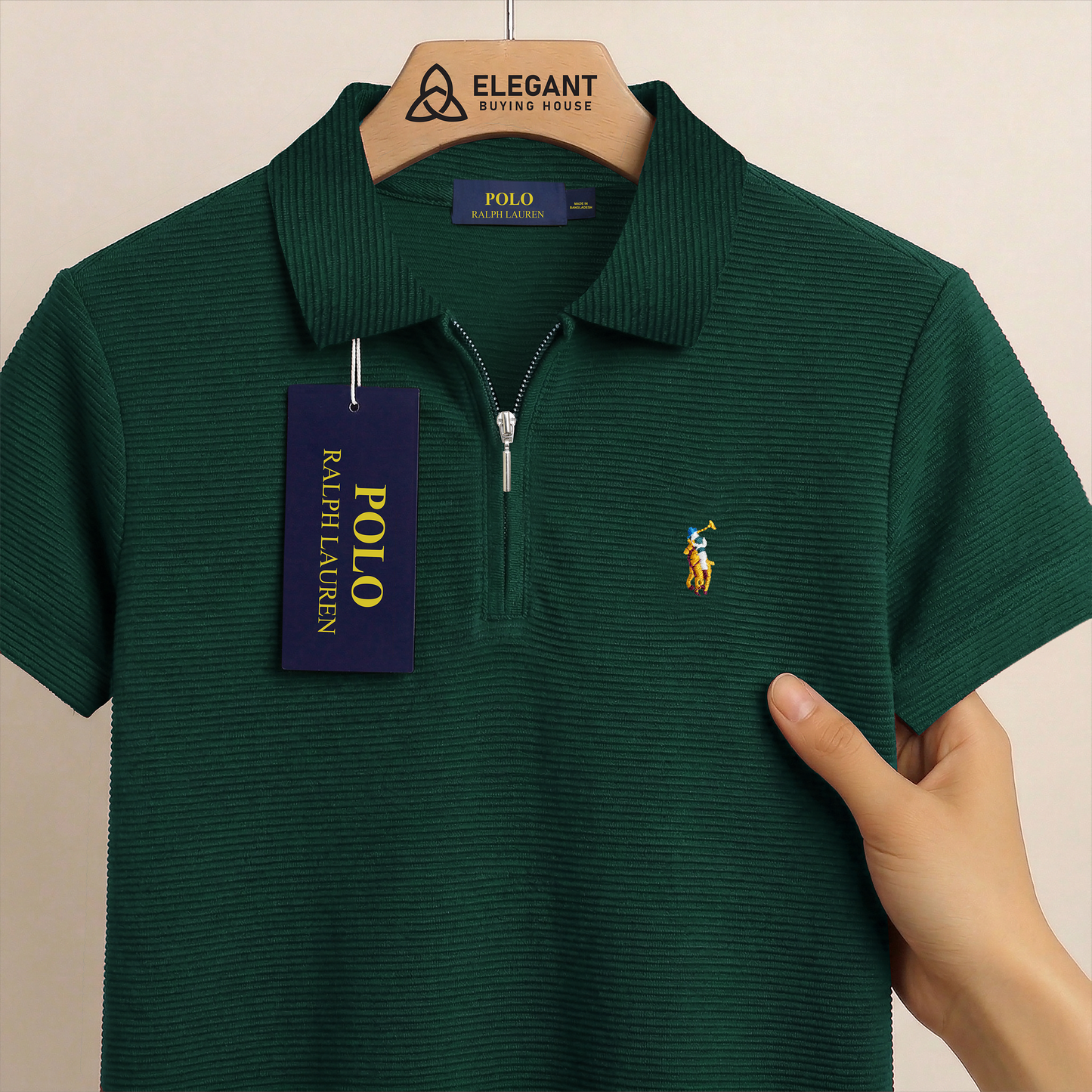 Premium Textured Half-Zip Polo Shirt – Modern Smart Casual Fit | CD-MCP114