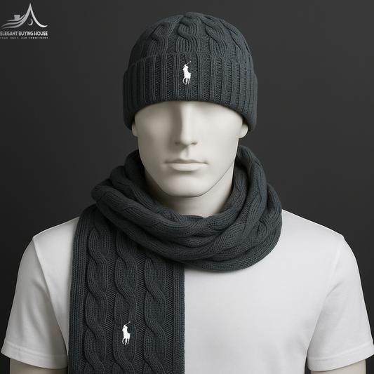 Winter Luxe Knitted Beanie & Scarf Set – Ultra-Soft, Warm & Stylish Gift Combo | Code-SWP43