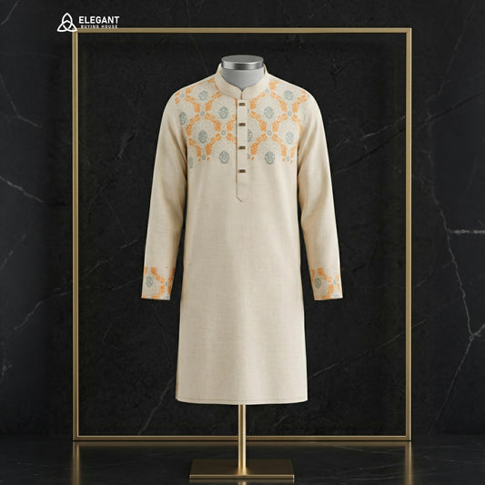 Elegant Floral Embroidered Panjabi| CD-PG31