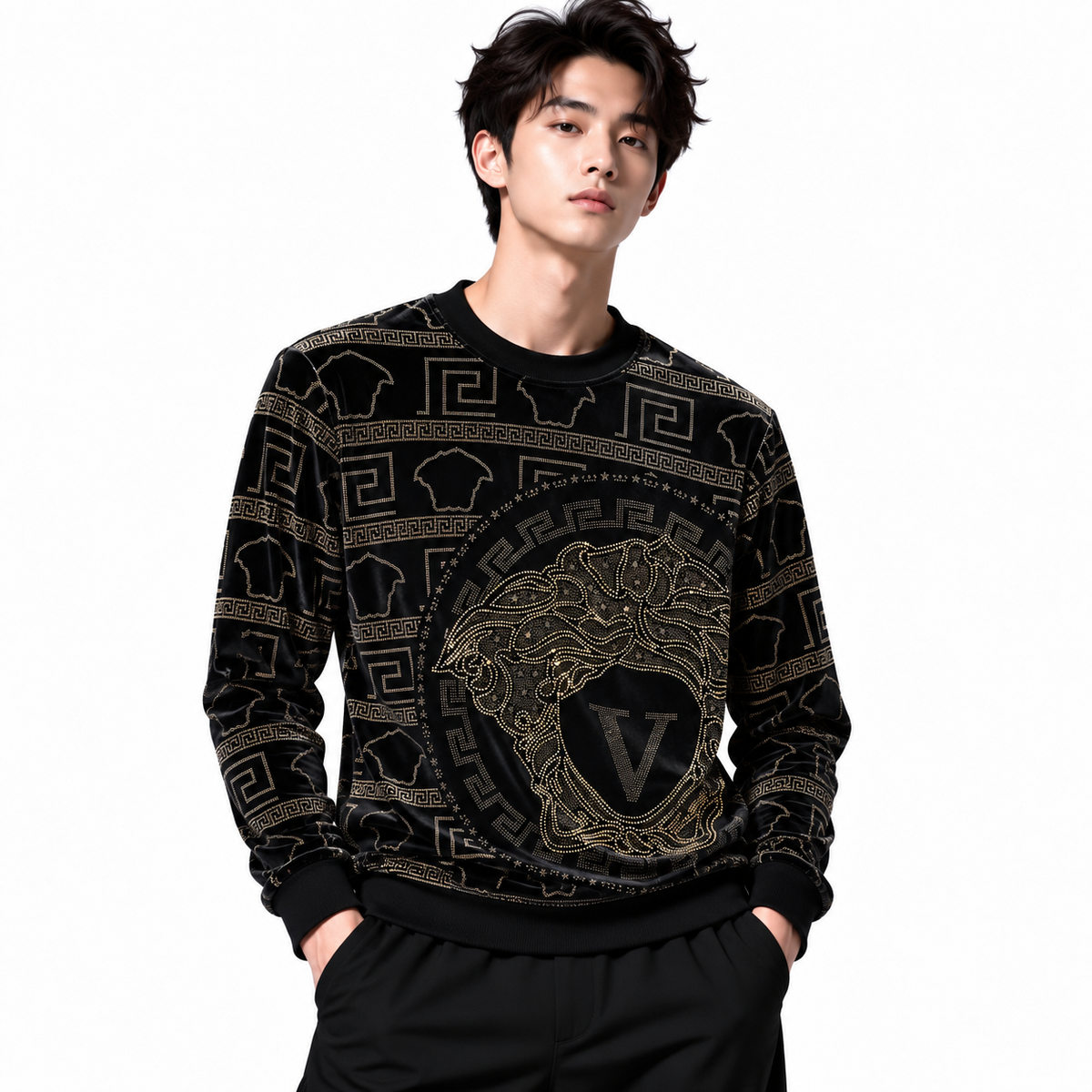 China Imported Patterned Full Sleeve T-Shirt | Code-CHN1