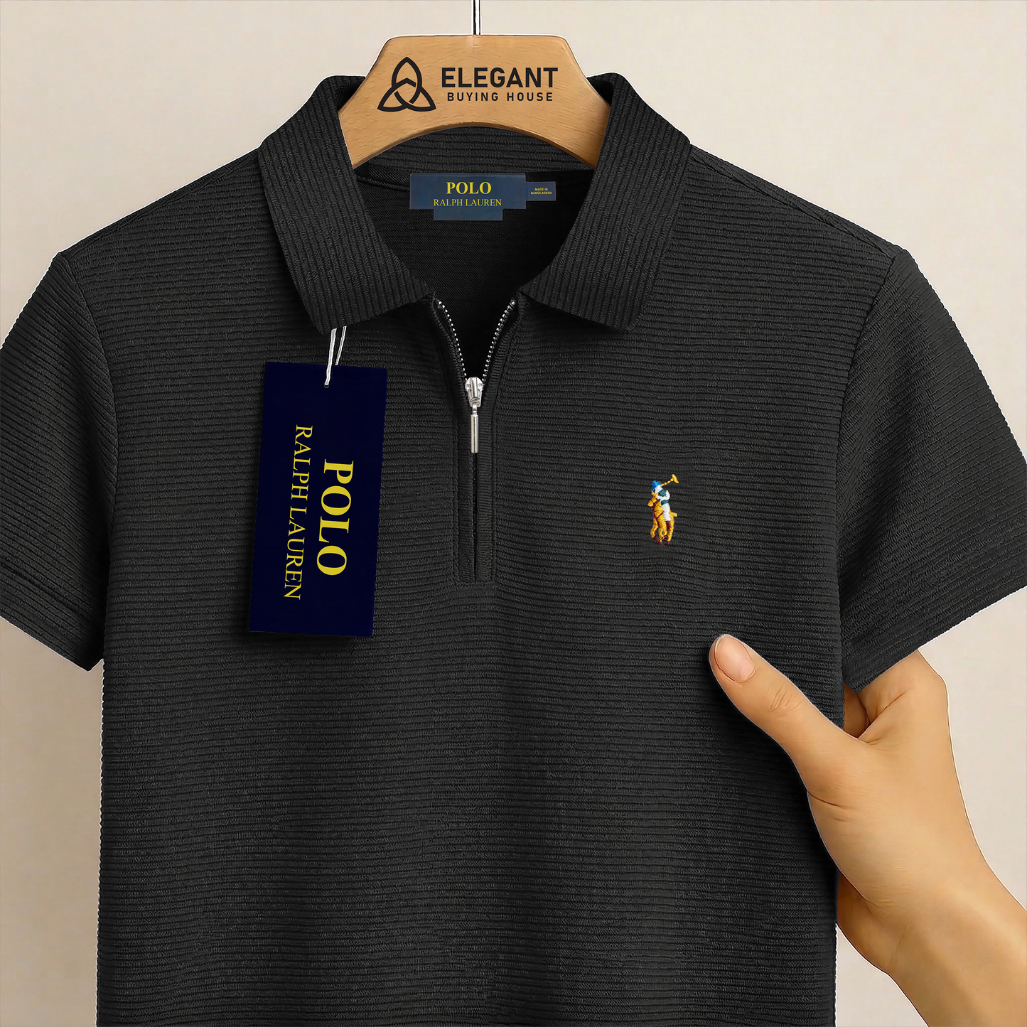 Premium Textured Half-Zip Polo Shirt – Modern Smart Casual Fit | CD-MCP114