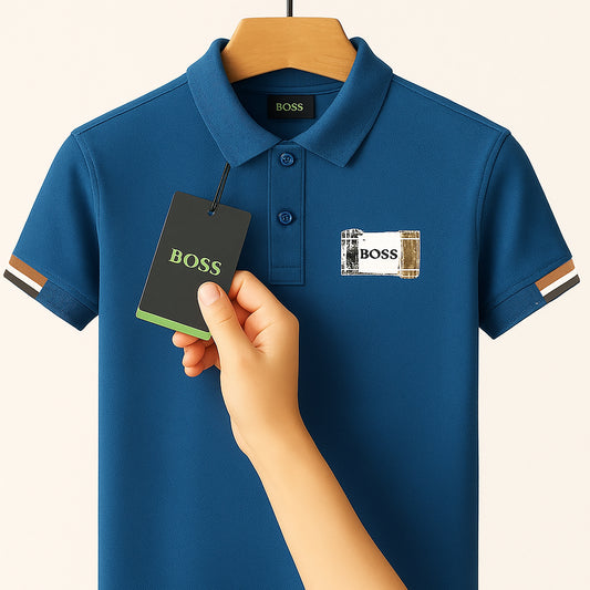 Stylish Patch Detail Polo T-Shirt for Trendy Casual Look | CD- PS29