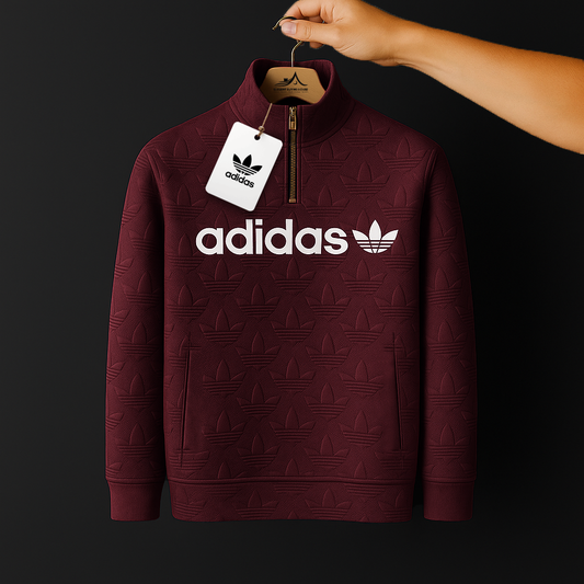 Premium Embossed Half-Zip Sweatshirt – Ultra-Soft Warmth & Signature Textured Design | Code-SWP35