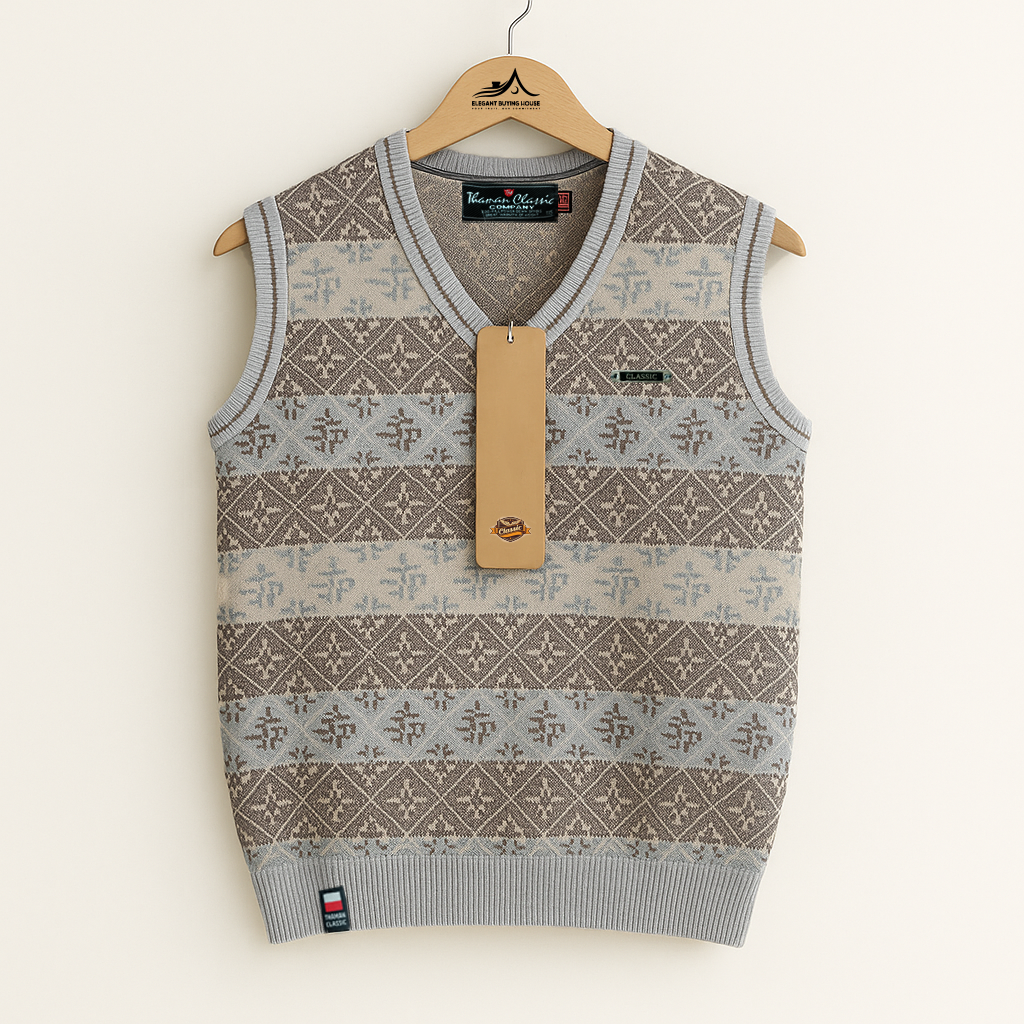 Men’s Classic Patterned Knit Sweater Vest – Soft Winter Layering Essential | Code-SWP52