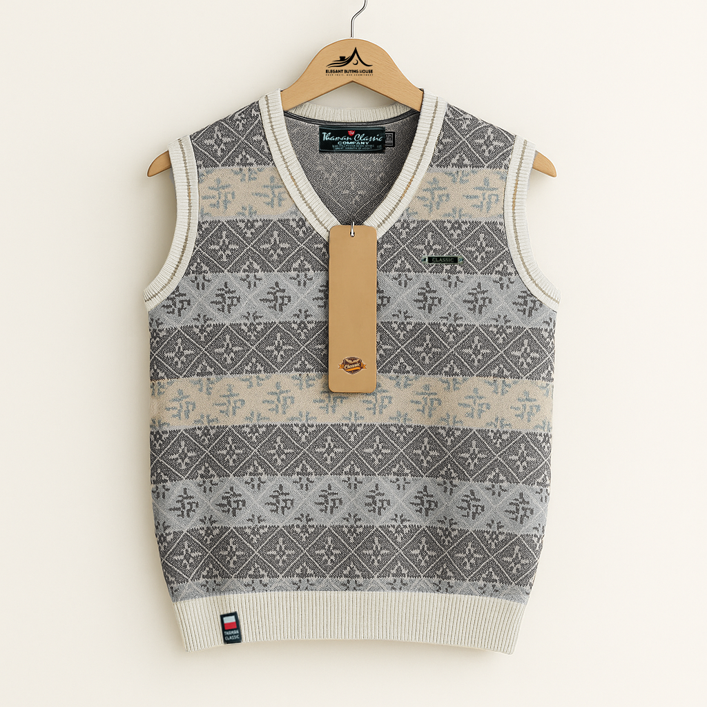 Men’s Classic Patterned Knit Sweater Vest – Soft Winter Layering Essential | Code-SWP52