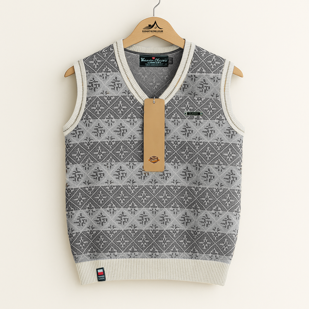 Men’s Classic Patterned Knit Sweater Vest – Soft Winter Layering Essential | Code-SWP52