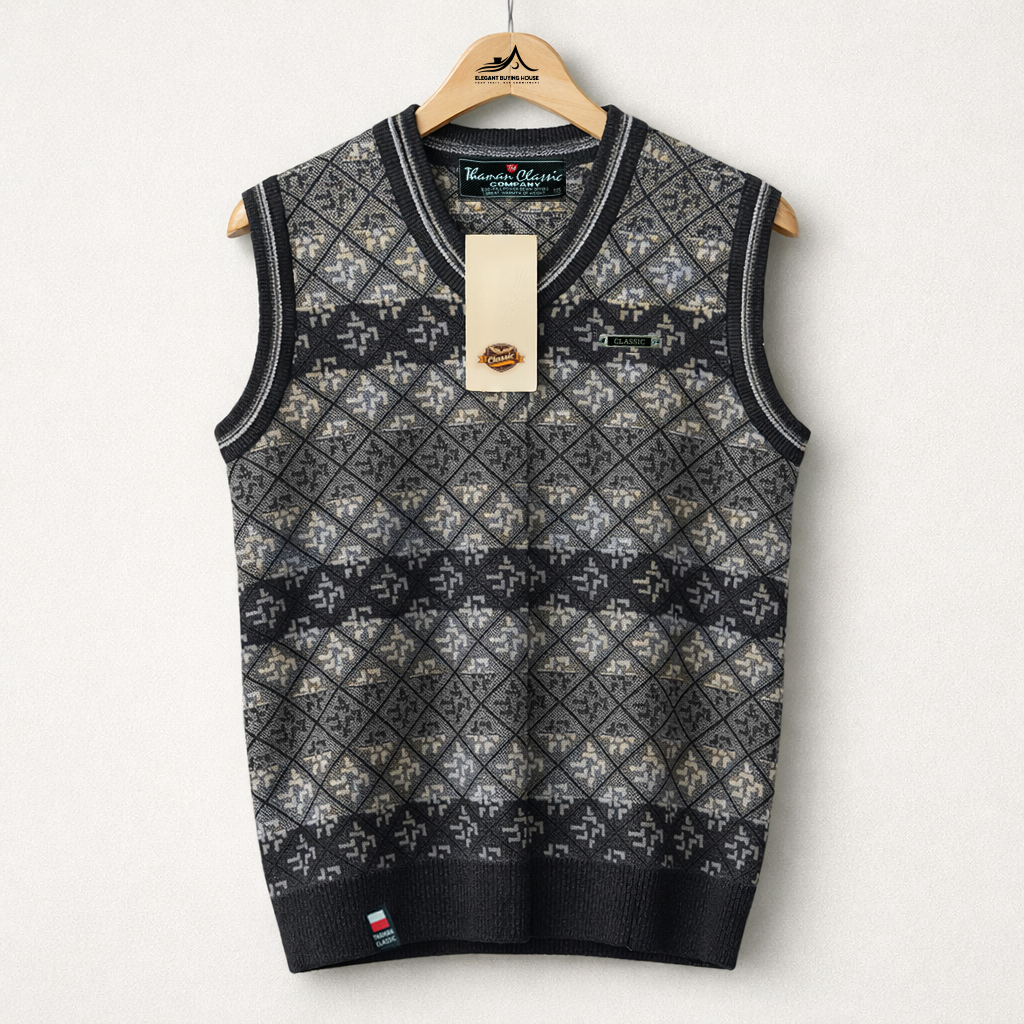 Men’s Classic Patterned Knit Sweater Vest – Soft Winter Layering Essential | Code-SWP52