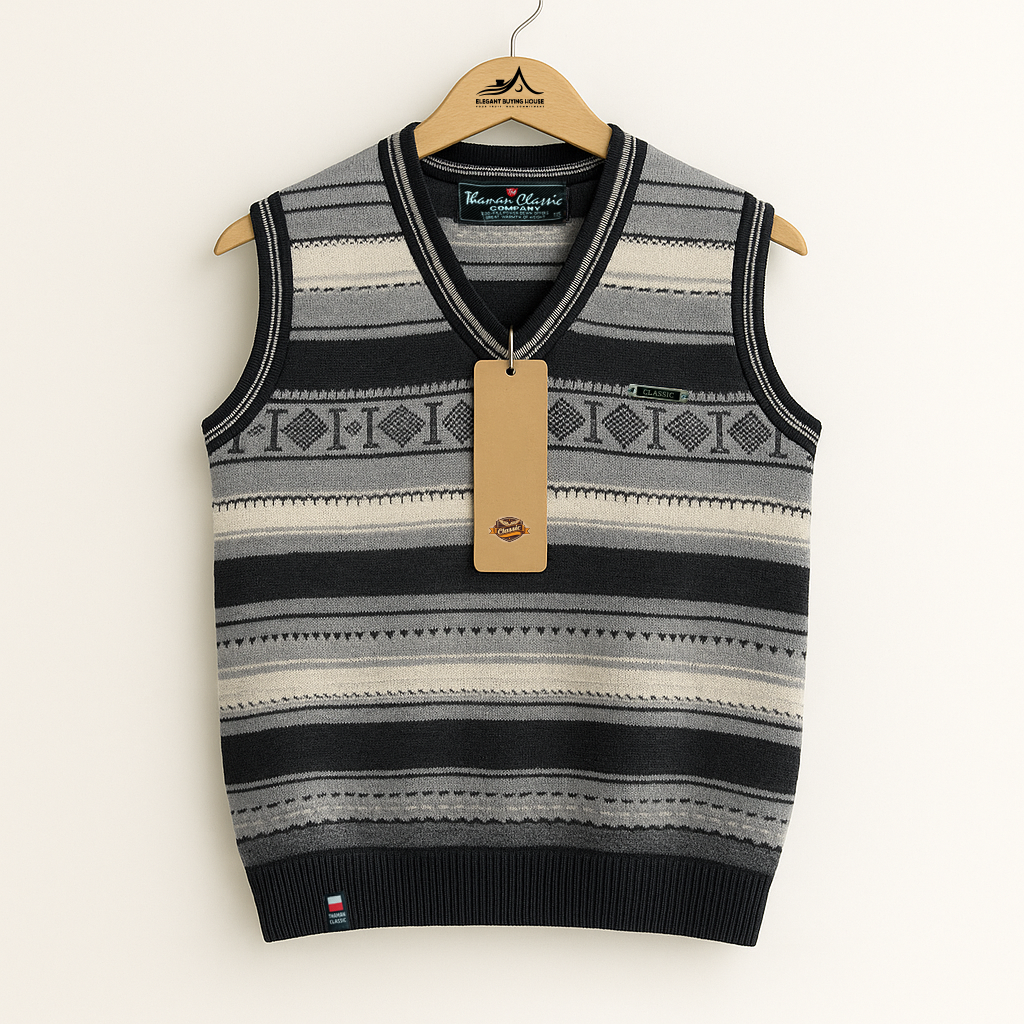 Men’s Classic Patterned Knit Sweater Vest – Soft Winter Layering Essential | Code-SWP52