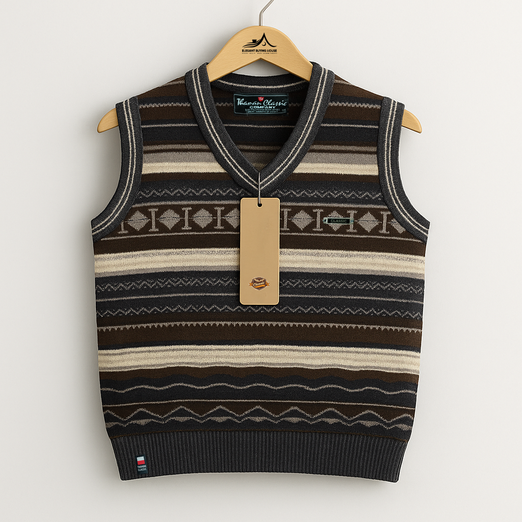 Men’s Classic Patterned Knit Sweater Vest – Soft Winter Layering Essential | Code-SWP52