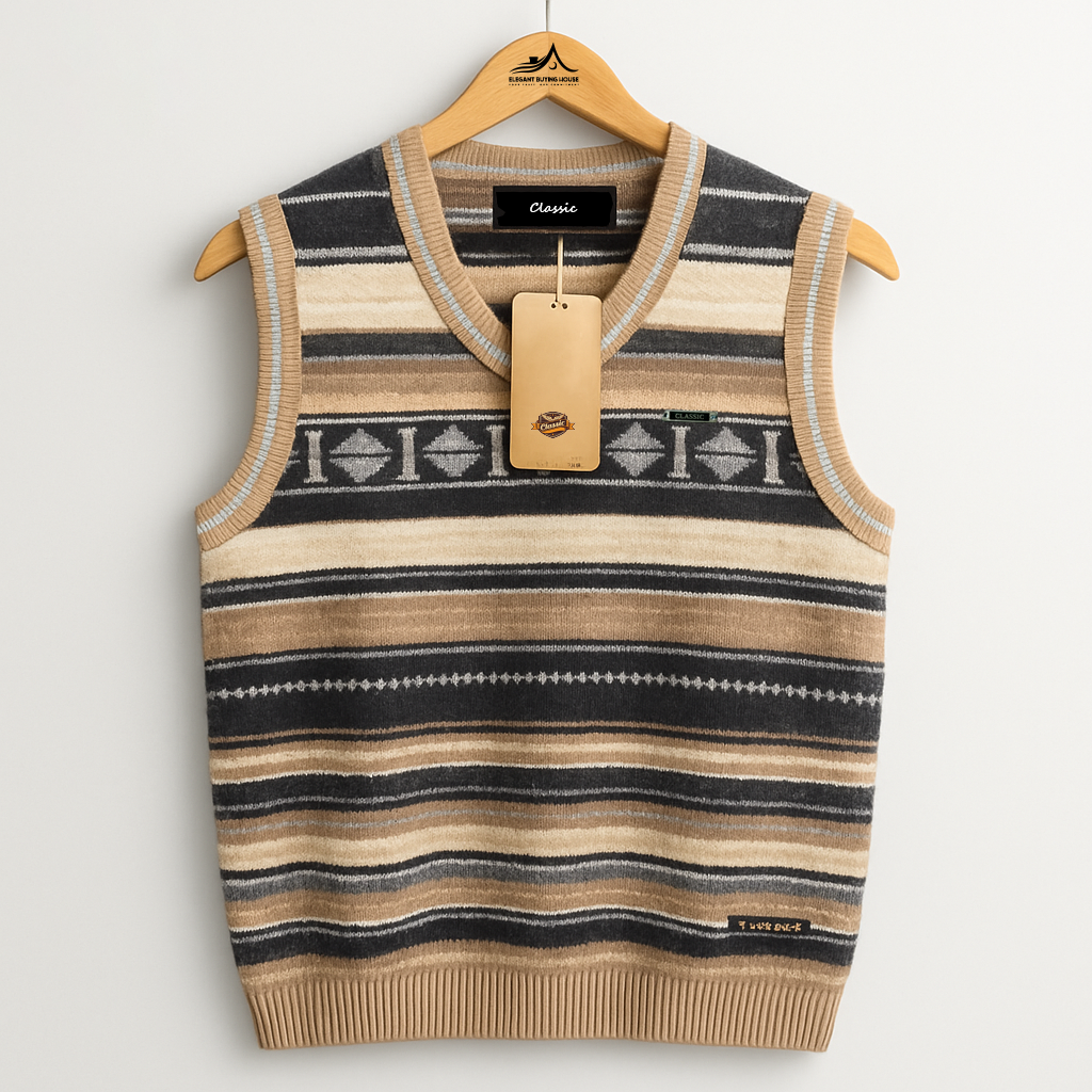 Men’s Classic Patterned Knit Sweater Vest – Soft Winter Layering Essential | Code-SWP52