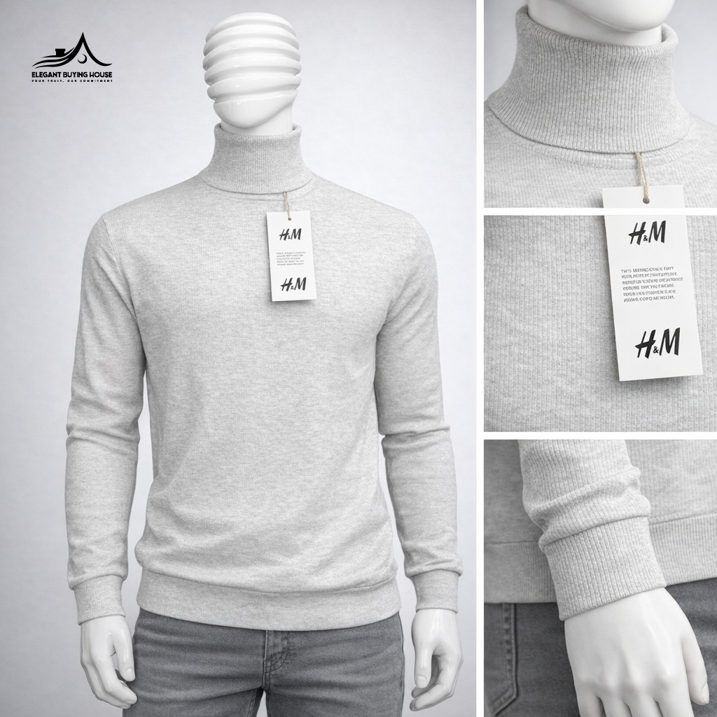 Men’s Premium High Neck Sweater – Slim Fit Long Sleeve Winter Knitwear | Code-SWP57