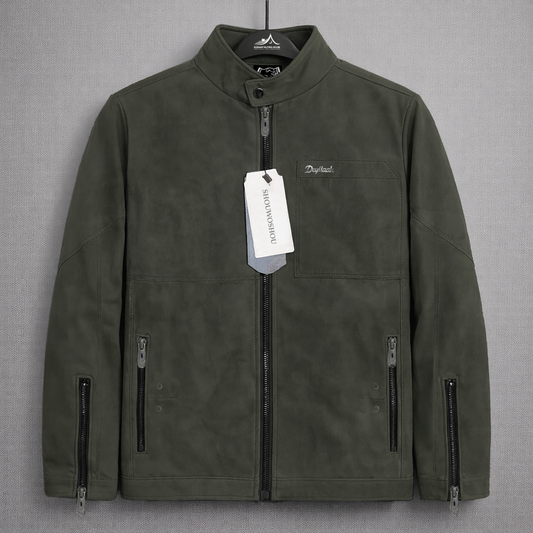 Men’s Imported Premium Stand Collar Zipper Leather Jacket – Modern Fit Stylish Outerwear | Code-SWP65