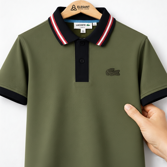 Men’s Classic Polo T-Shirt with Contrast Collar – Soft Fabric, Elegant Look| CD-MCP33
