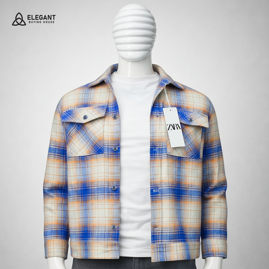Men’s Classic Check Shacket – Soft Feel & Smart Casual Look| Code-SWP97