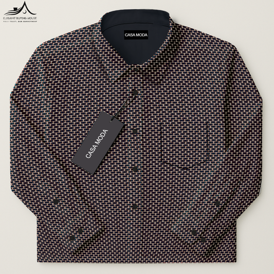 Premium Geometric Print Shirt – Bold Style for the Modern Gentleman| CD-FM23