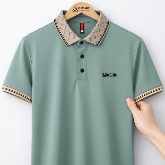 Classic Minimal Contrast Collar Polo – Smart Casual Premium Wear | CD- PS9