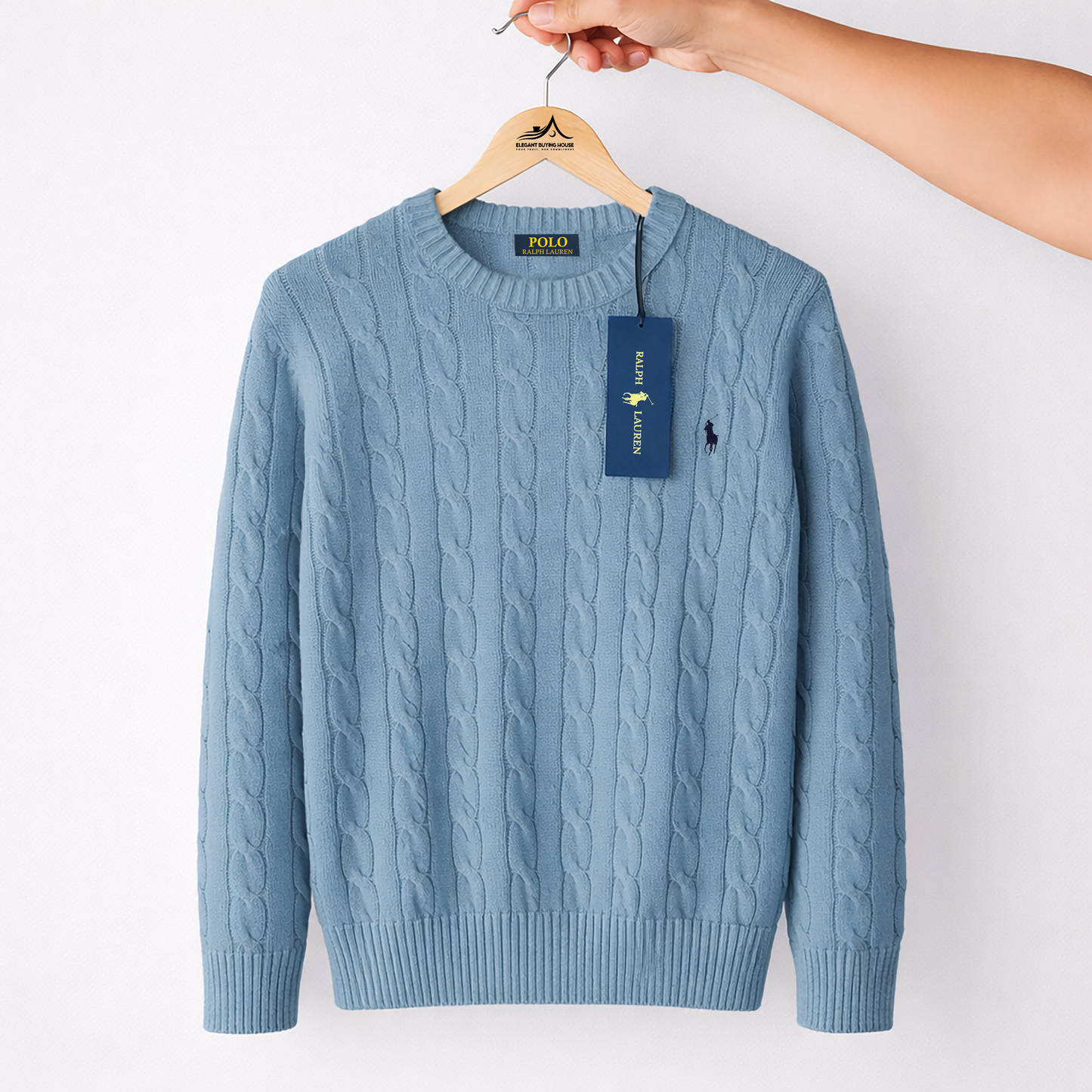 Men’s Premium Cable Knit Crewneck Sweater – Soft, Warm & Stylish | Code-SWP76