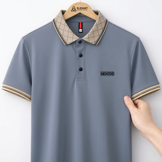 Classic Minimal Contrast Collar Polo – Smart Casual Premium Wear | CD- PS9