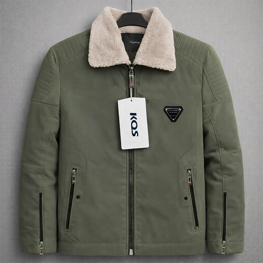 Men’s Premium Imported Leather Sherpa Zipper Jacket – Warm, Stylish & Modern Fit | Code-SWP70