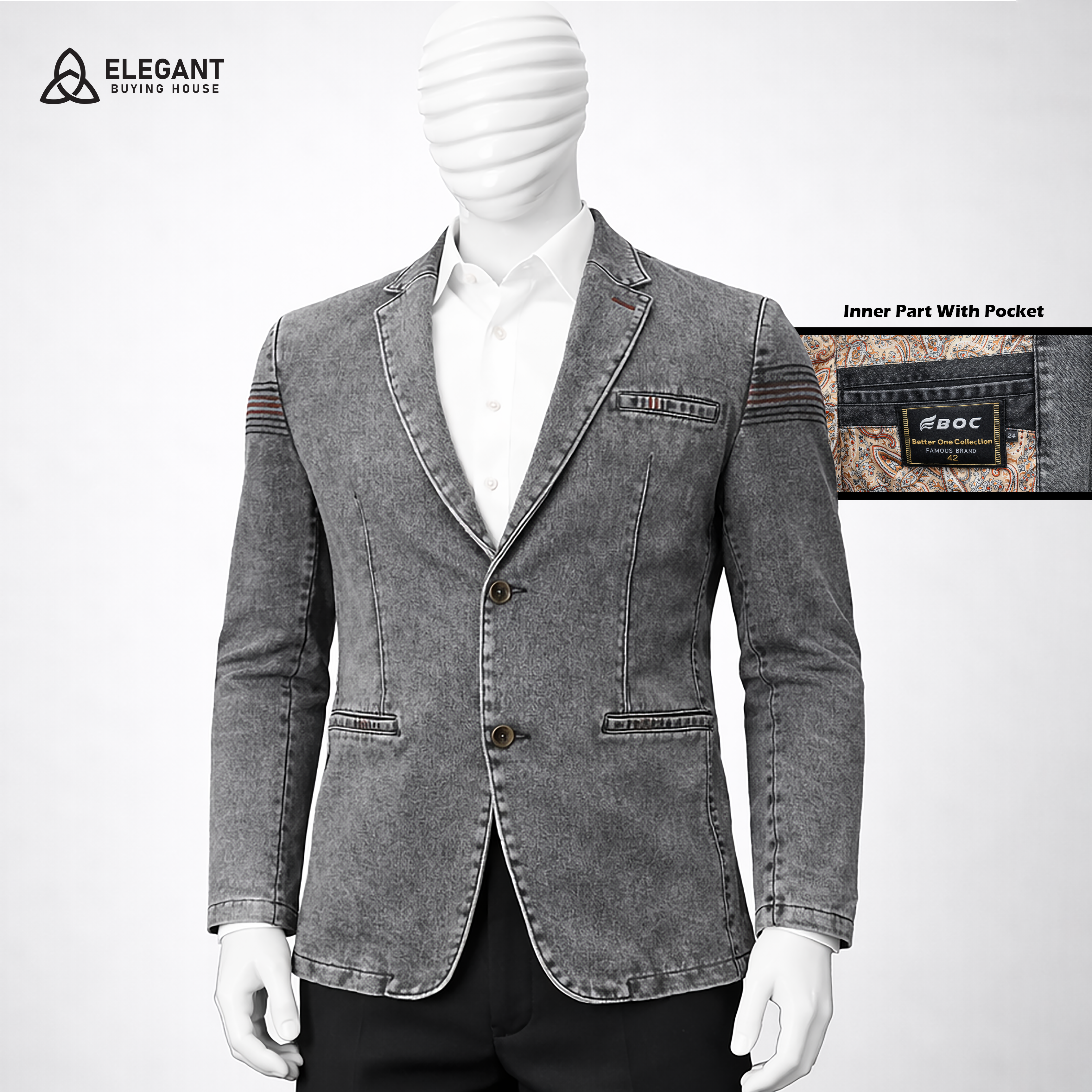 Men’s Modern Denim Blazer Jacket – Stylish Casual to Formal Look| Code-SWP83