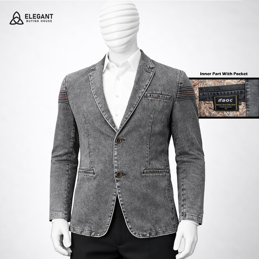 Men’s Modern Denim Blazer Jacket – Stylish Casual to Formal Look| Code-SWP83