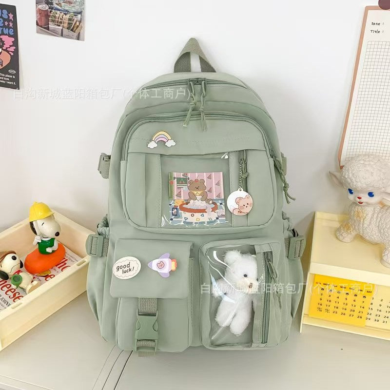 Korean Multi-Pocket Campus Student Shoulder Bag CD-KSB5 (China To Bangladesh Home Delivery)